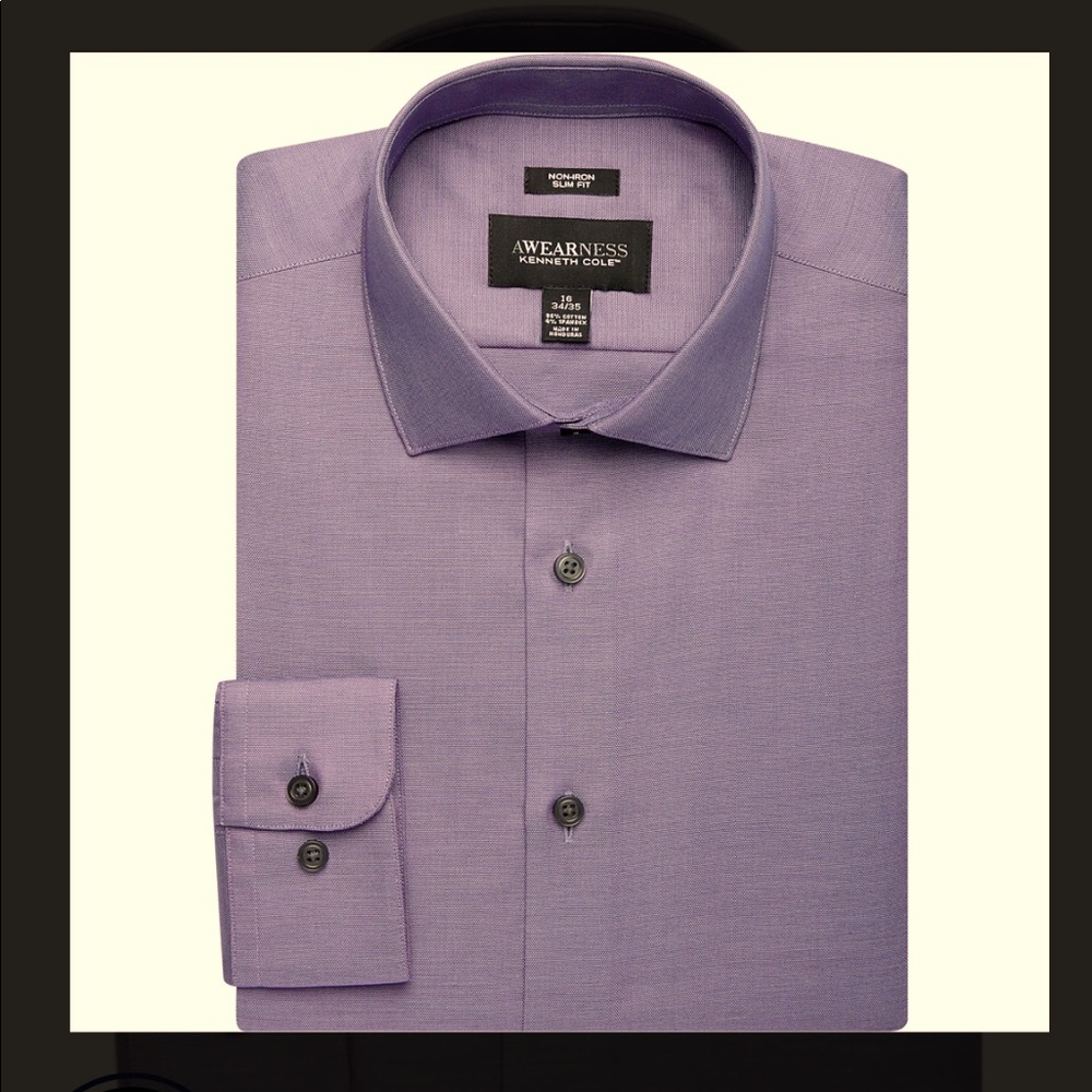 Kenneth Cole | Shirts | Kenneth Cole Awearness Purple Dress Shirt 8 3637 |  Poshmark